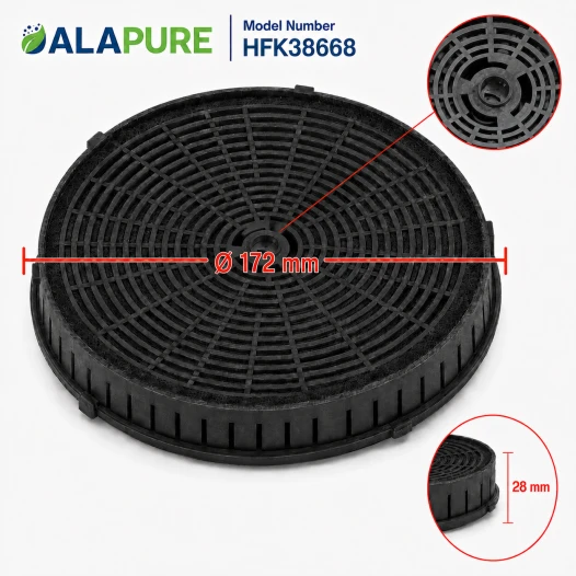 Alapure Koolstoffilter geschikt voor Elica CFC0038668 / Type 57  / CFC0140343 / KIT0161388