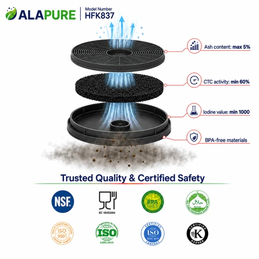 Alapure HFK837 koolstoffilter geschikt voor SABA Koolstoffilter FCHD600