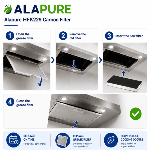 Alapure HFK229 Koolstoffilter geschikt voor 00434229 / 434229 / DHZ4506 / KF280001 / LZ45501