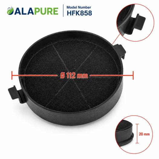 Alapure HFK858 koolstoffilter geschikt voor HANANTO HKFHIAP60229022 Koolstoffilter