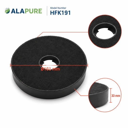 Alapure OdourClean Koolstoffilter geschikt voor Zanussi ZHB62670XA / ZHB92670XA (2st.)