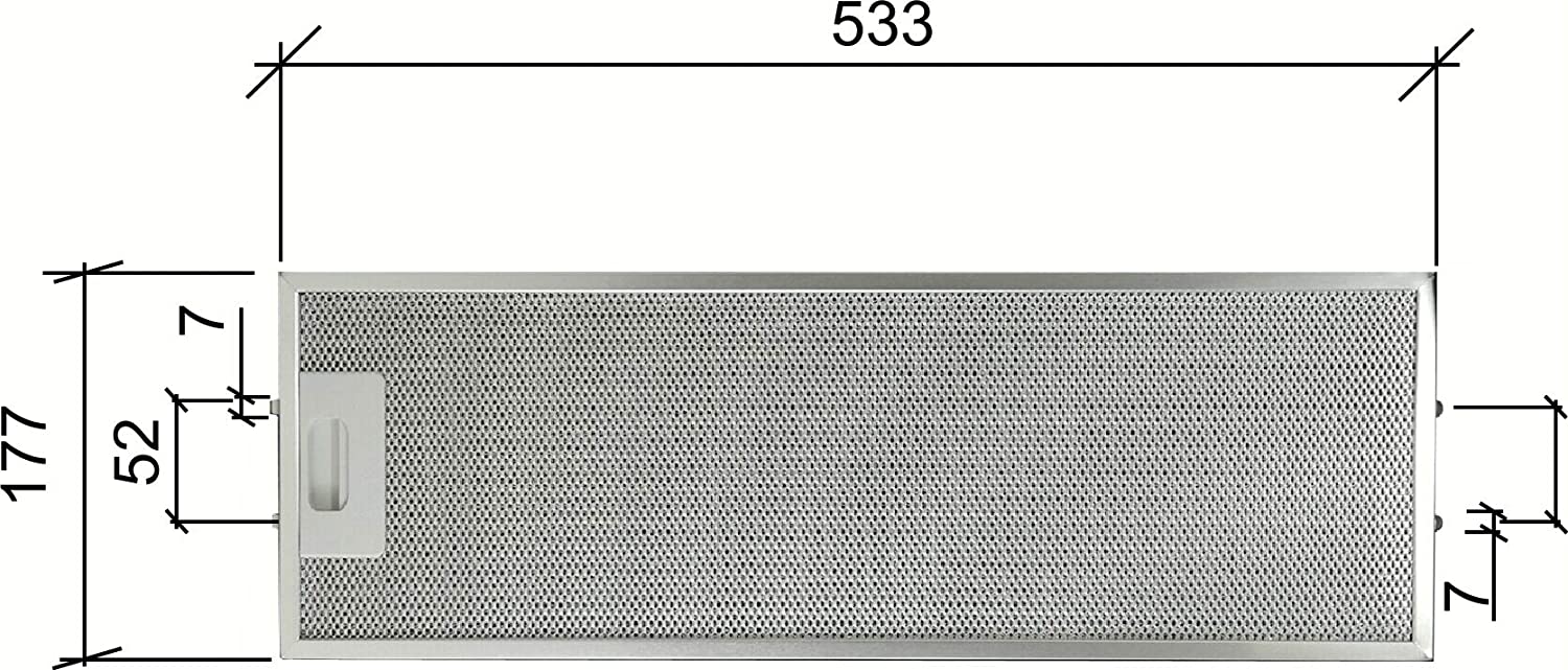 Alapure Metaalfilter geschikt voor Elica GF023B / GF023C 533x177x10mm