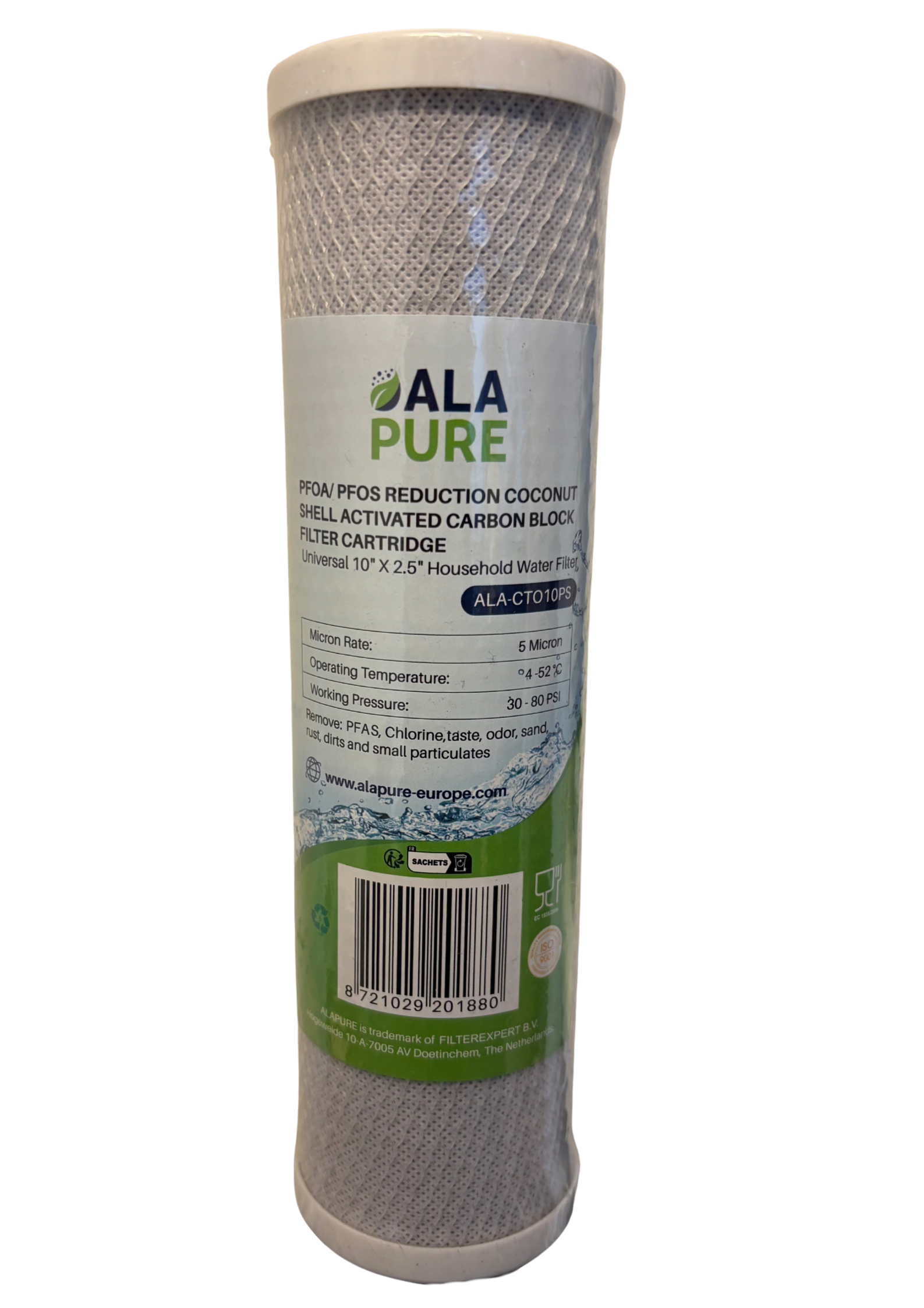 Alapure PFAS Koolstoffilter Carbon Blok ALA-CTO10PS