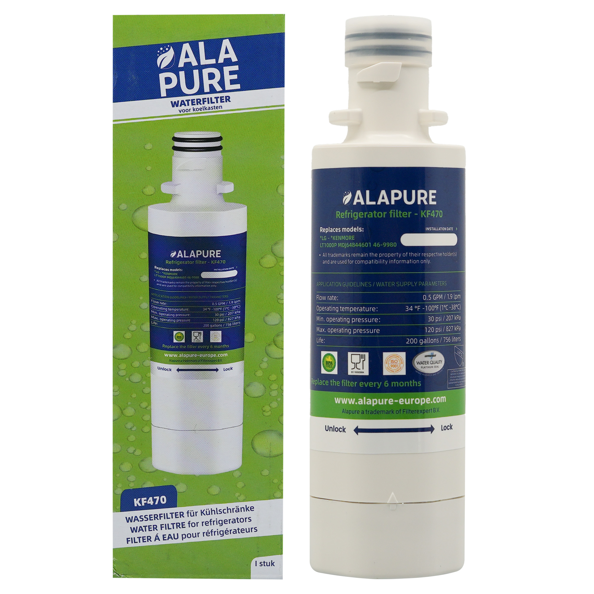 Waterfilter voor LG ADQ747935 / LT1000P / AGF80300704 / ADQ74793501 / ADQ747935