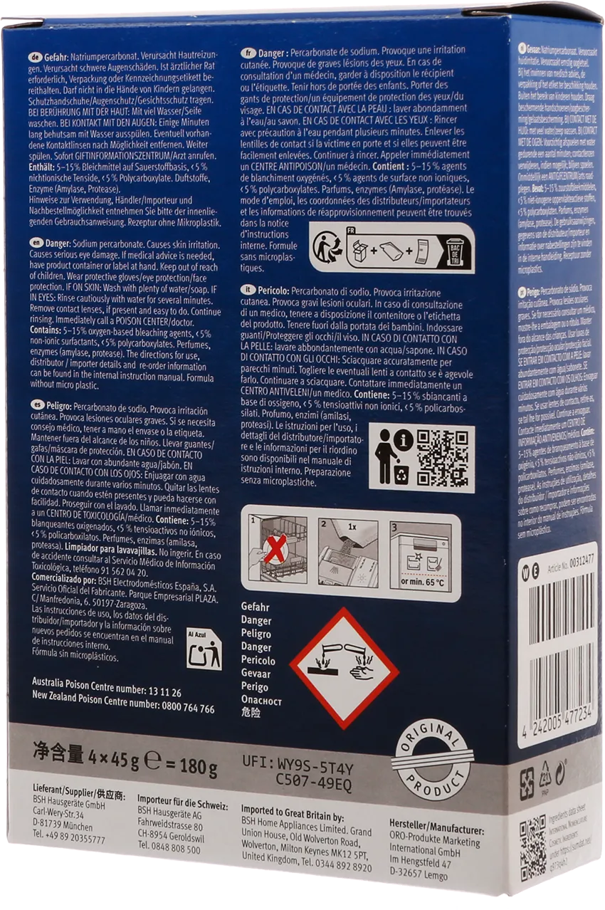 Alapure Vaatwasmachine Reiniger geschikt voor Bosch 00312477 / 00312194 / 00311580