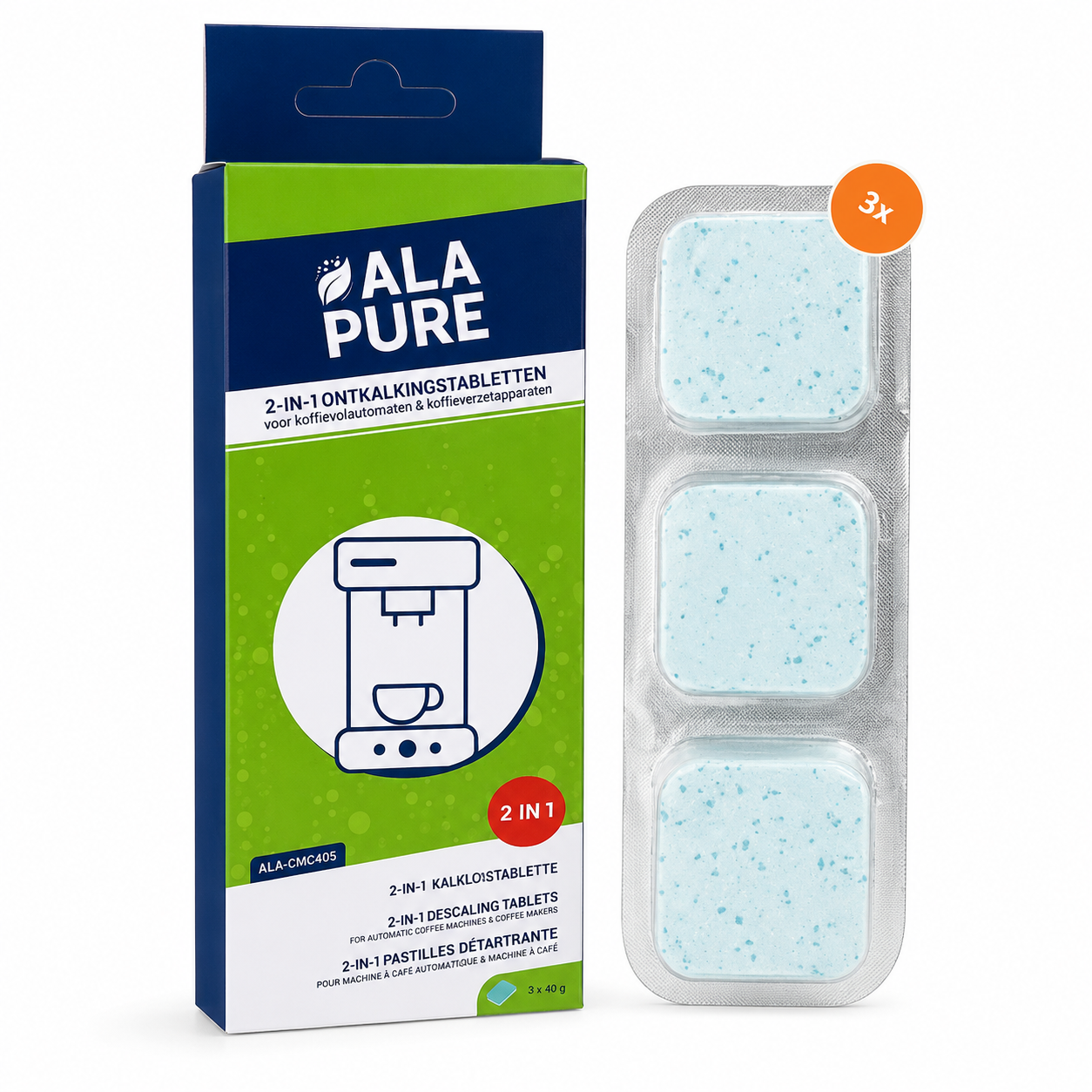 Alapure 2 in 1 Ontkalkingstabletten (3x40gr) ALA-CMC405